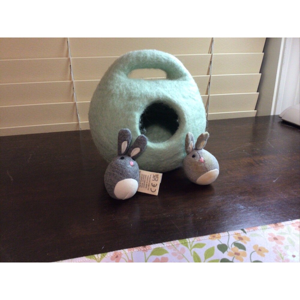 Lovevery 2 Bunnies In A Felt Burrow Plush Learning Toy 13-15 Months Babbler Kit